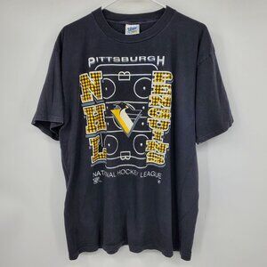 Vintage Official Fan Pittsburgh Penguins NHL Graphic Single Stitch Shirt‎ XL 90s